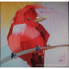 Красная Картина Птица Холст